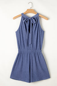 Solid Color Multi-pocket Jumpsuit Women's Textured Straight Short