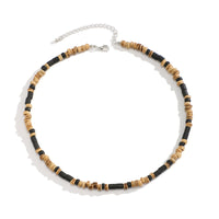 Men's Bohemian Wooden Bead Stitching Beaded Necklace - Chic Angle