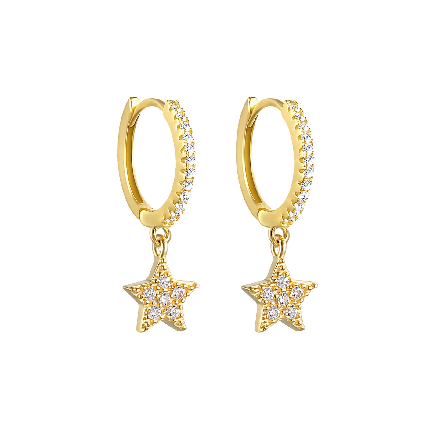 Women's Geometric Stars Diamond Personalized Earrings