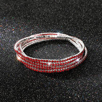 Diamond-embedded Stretch Bracelet 2mm Single Row Color