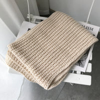 All-match Winter Thickened Warm Solid Color Thick Knit Woolen Scarf Women