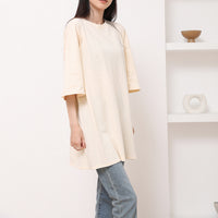 Summer Pure Cotton T-shirt Side Slit Casual