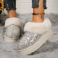 Plus Size Short Tube One Pedal Cotton Shoes Fleece-lined Thickened