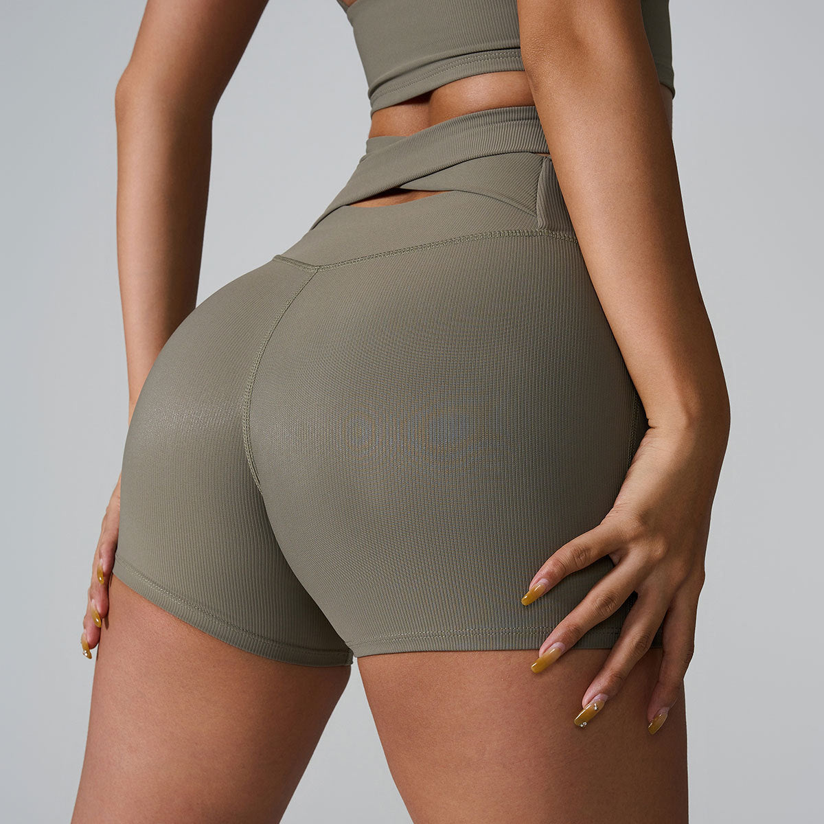 Back Cross High Waist Hip Lift Fitness Yoga Shorts Women - Chic Angle