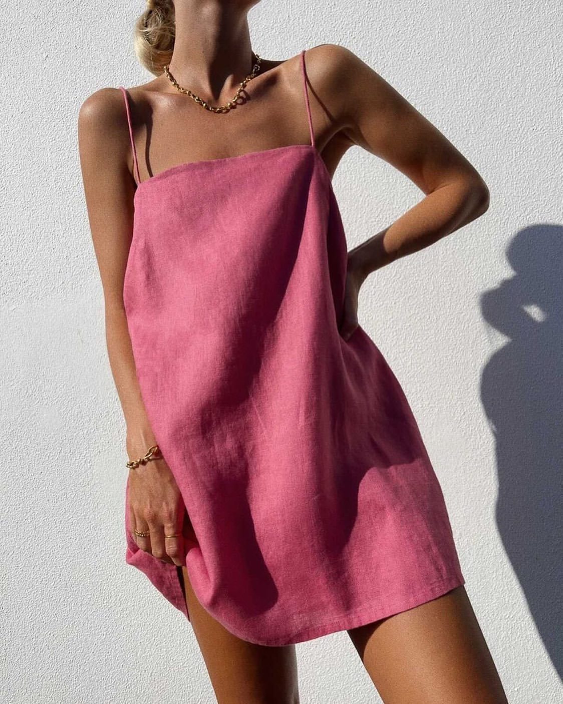 Cotton And Linen Suspenders Comfortable Vacation Versatile Dress
