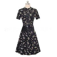Round Neck Short Sleeve Slim Fit Slimming Elegant Graceful Business Dress