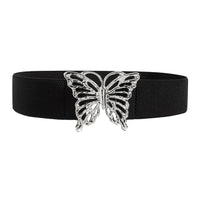 Fashion Women's Butterfly Belt Elastic Elastic Buckle Waist Seal Decorative Shirt Dress Waist Trim