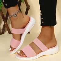 Large Size Fly Woven Mesh Casual Outdoor Platform Beach Sandals