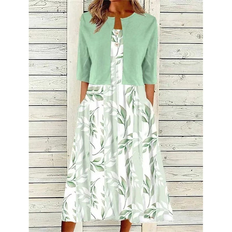Women's Mature Elegant Elegant Long Skirt Two-piece Set