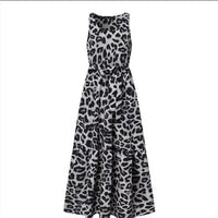 Sleeveless Belt Irregular Cake Maxi Dress