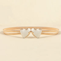 Stylish And Simple Women's Waist Chain Sweet Love Decoration Double Spring Elastic Chain Gold Skirt