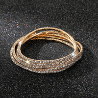 Diamond-embedded Stretch Bracelet 2mm Single Row Color
