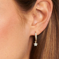 Women's Sterling Silver Needle Geometric Stars Diamond Personalized Earrings