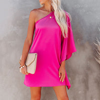 Loose Temperament Ladies Lotus Leaf Sleeve Dress
