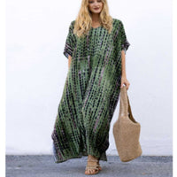 Rayon Printed Blooming Loose Vacation Robe Beach Dress Bikini Sun Protection Shirt