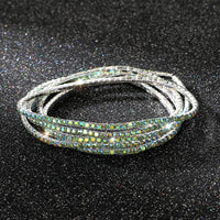 Diamond-embedded Stretch Bracelet 2mm Single Row Color
