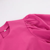 Vacation Style Dress Long Sense Asymmetric Commuter Puff Sleeve Elegant Women's Clothing
