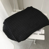 All-match Winter Thickened Warm Solid Color Thick Knit Woolen Scarf Women