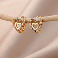 Personality Minimalist Elegant Love Design Inlaid Zircon Ear Ring