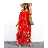 Rayon Printed Blooming Loose Vacation Robe Beach Dress Bikini Sun Protection Shirt