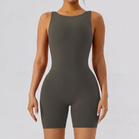 Nude Feel U-shaped Beauty Back Aerial Yoga Suit Peach Hip Pilates Jumpsuit For Women
