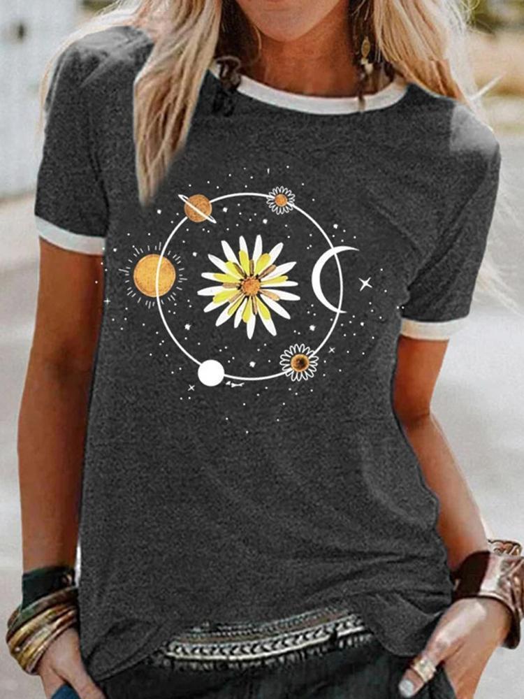 Summer New Printed Round Neck Short Sleeve - Chic Angle