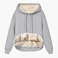 Velvet Padded Hooded Sweater Plush Women's Coat