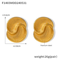 Elegant Earrings Water Drop Shape Texture Spiral