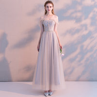 Summer Models A Shoulder Gray Celebrity Birthday Dresses Small Dress Fairy Bridesmaid Dresses