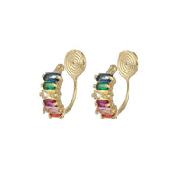 Color Zircon Integrated Mosquito Coil Ear Clip Women