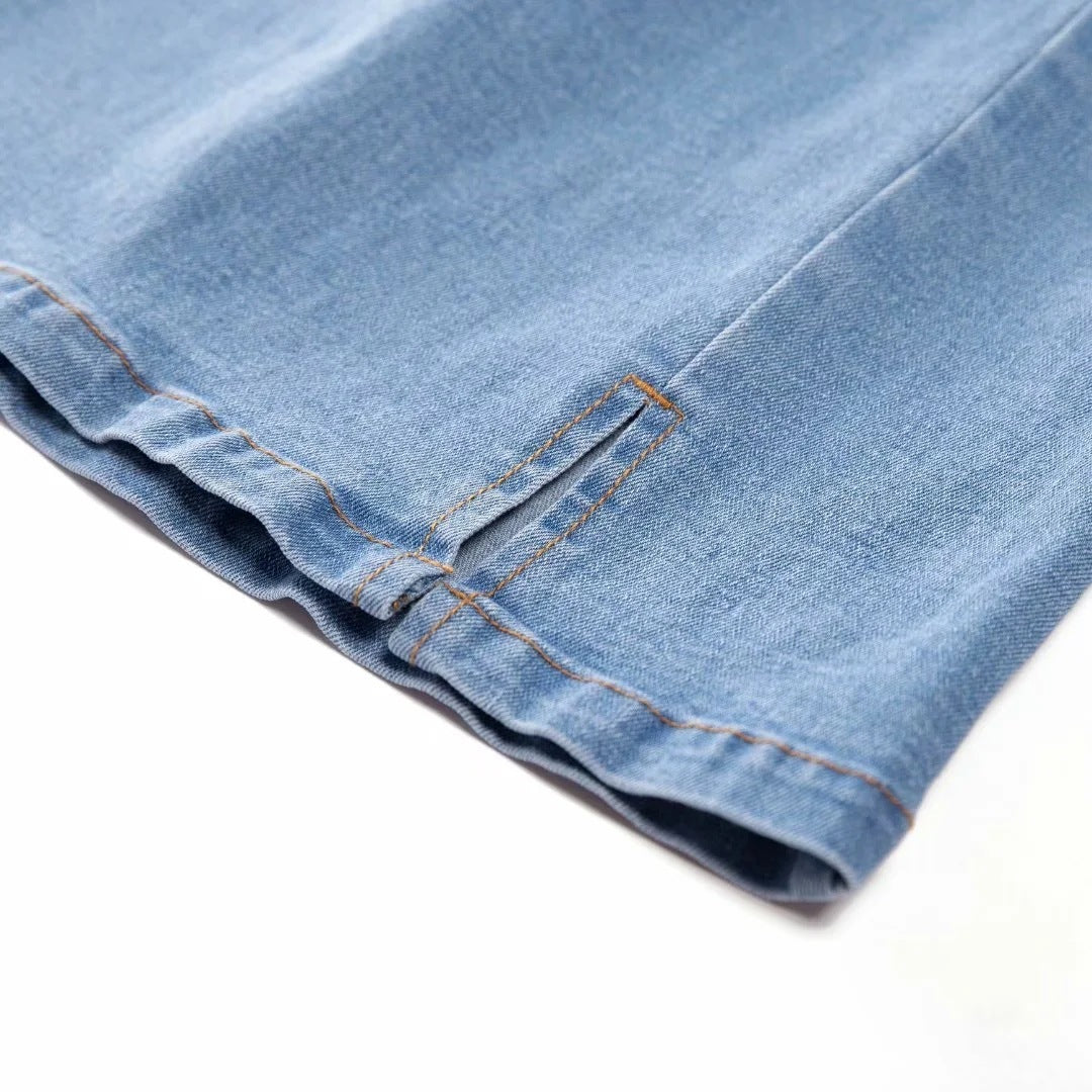 High Waist Stretch Double Slit Denim Hip-wrapped Skirt Skirt