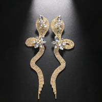 Niche Design Rhinestone Snake Earrings