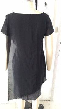 Solid Color Chiffon Fake Two-piece Slim Fit