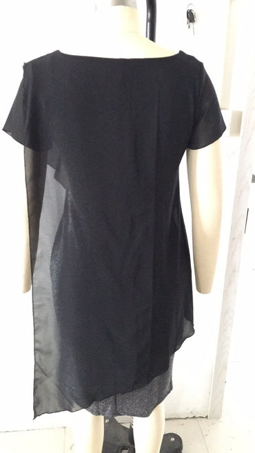 Solid Color Chiffon Fake Two-piece Slim Fit