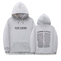 Large Size Fleece-lined Casual Letter Thread Drop-shoulder Sleeve Hooded Sweater