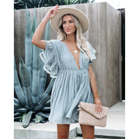 Fashion Casual Beach Vacation Style Sexy Loose Backless Dress