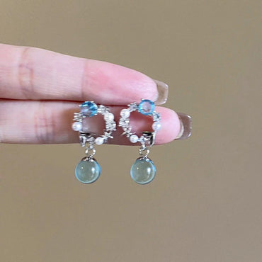 Blue Mermaid Bubble Niche Earrings Female