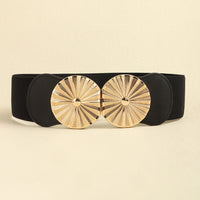 Stylish Women's Wide Belt Elastic Elastic Metal Circle With Jacket Shirt-skirt Waist Seal