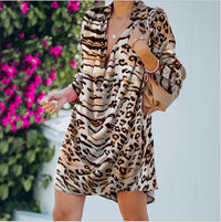 New Ladies' Printed Loose Lapel Dress