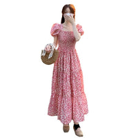 High-end Gentle French Square Collar Temperament Vacation Elegant Dress Trendy