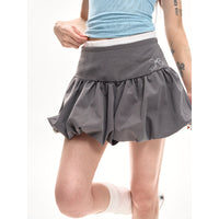 Gray Chiffon Skirt Women's Summer High Waist A- Line Skirt
