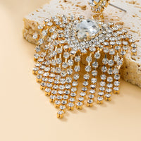 Full Rhinestone Tassel Earrings For Bride