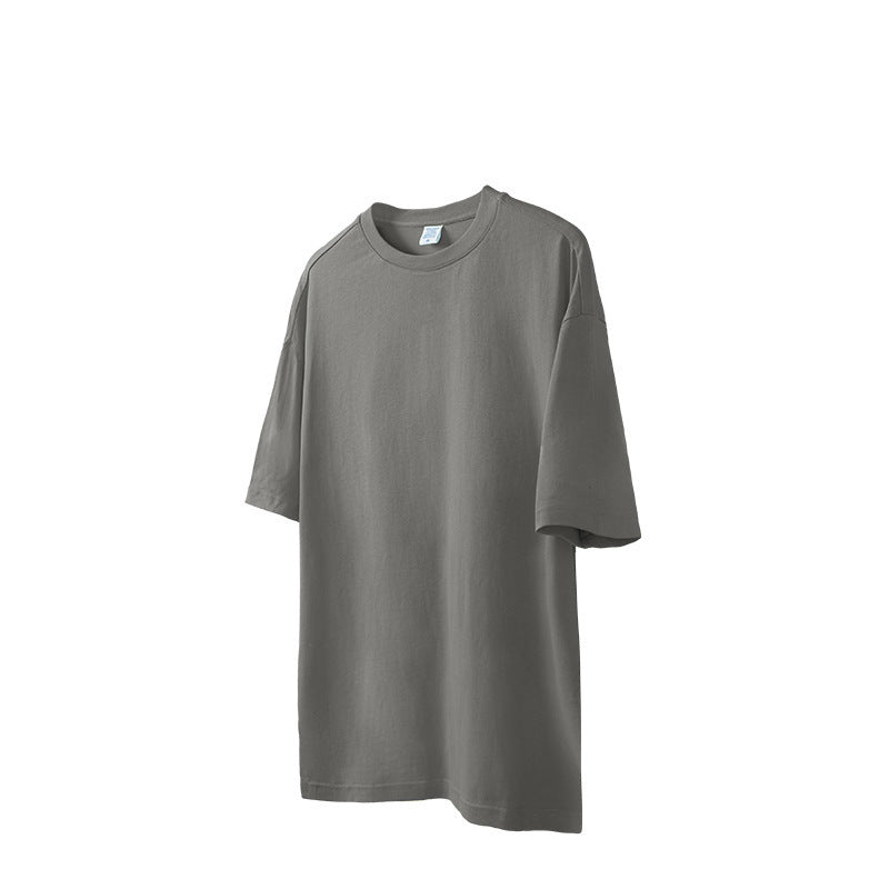 Pure Cotton Oversize Solid Color Short Sleeve T-shirt Top