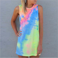 European And American Sleeveless Printed Dress Women