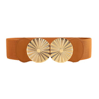 Stylish Women's Wide Belt Elastic Elastic Metal Circle With Jacket Shirt-skirt Waist Seal