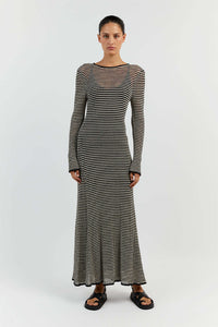 Women's Fashion Mesh Striped European And American Wind Beach Vacation Dress