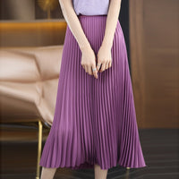 Pleated Skirt Mid-length Skirt Fashionable All-match High Waist Loose Thin Bottoming Skirt