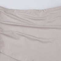 High Waist Pleating Irregular Slit Long Skirt