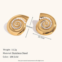 European And American Exaggerated Design Ornament Stainless Steel Plated 18K Jinhailuo Sticky Ear Studs