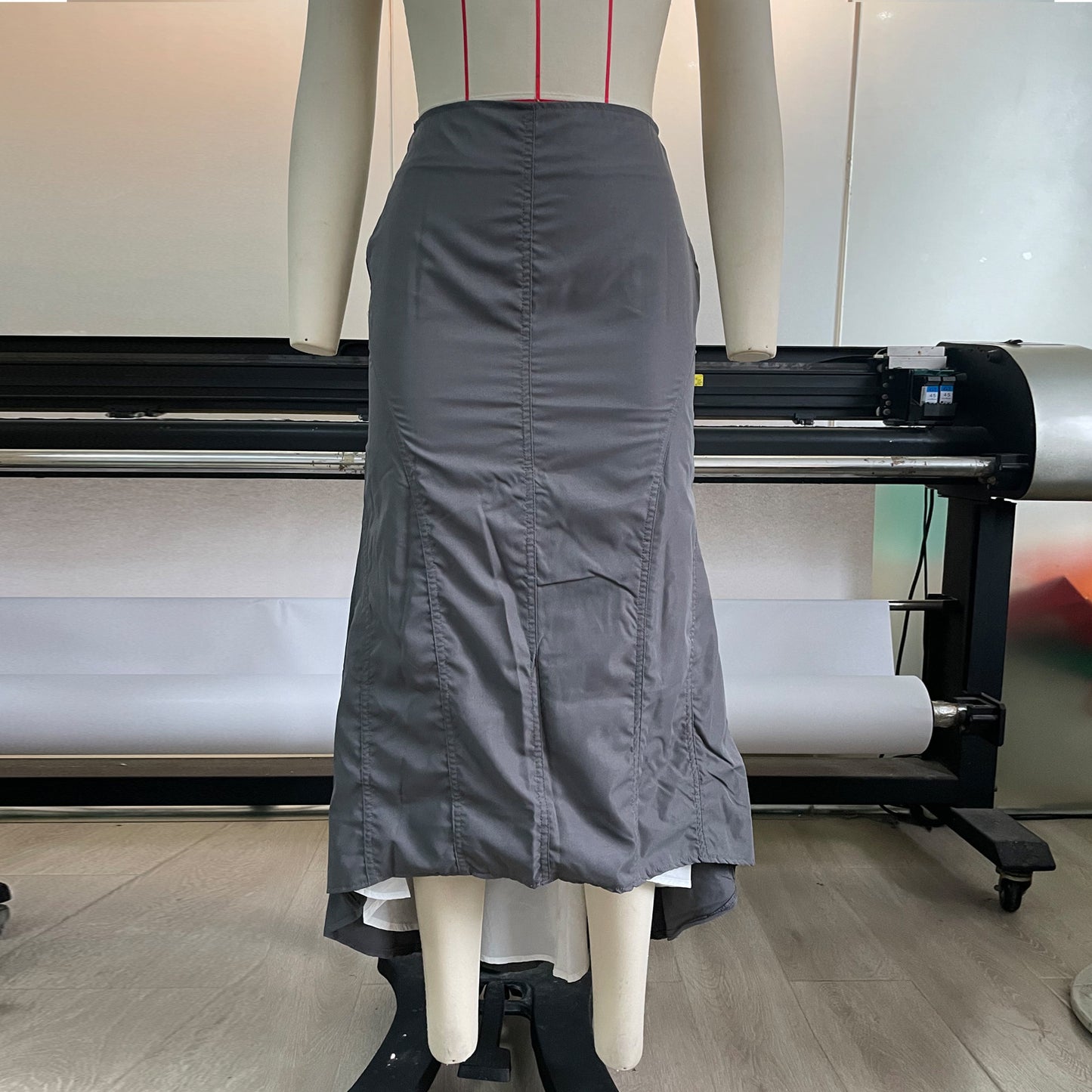 Casual Millennium Style Pleated Irregular Hip Bag Irregular Fishtail Skirt